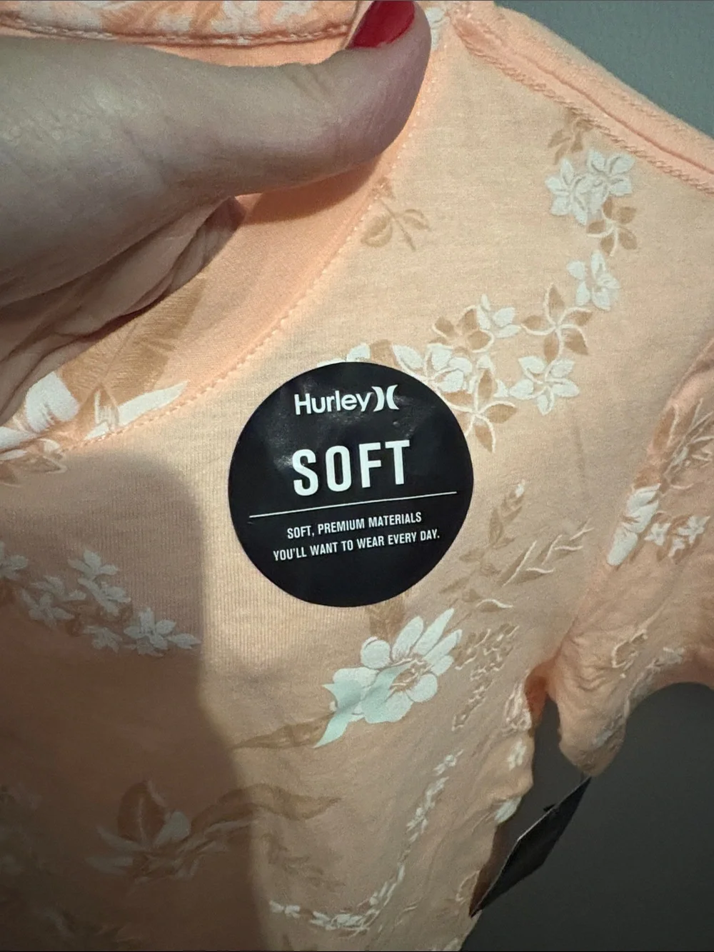 Hurley Peach Floral Short Sleeve Tee